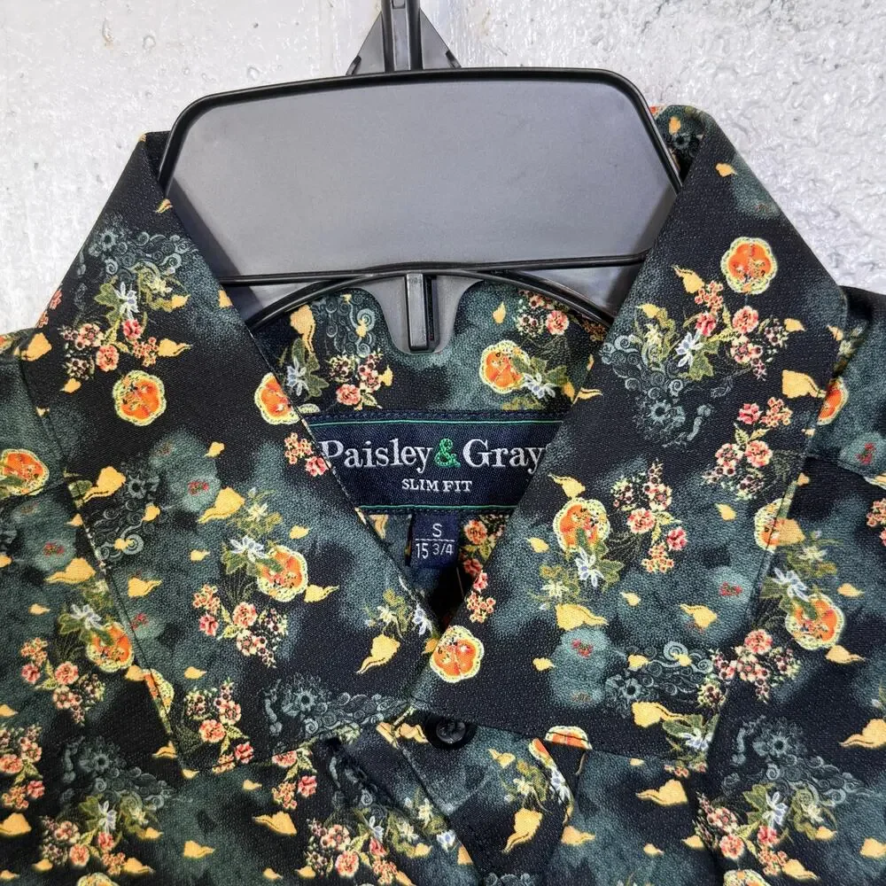 Paisley & Gray Men's Samuel Slim-Fit Floral Button-Down Shirt Garden night S $95 - Picture 4 of 7